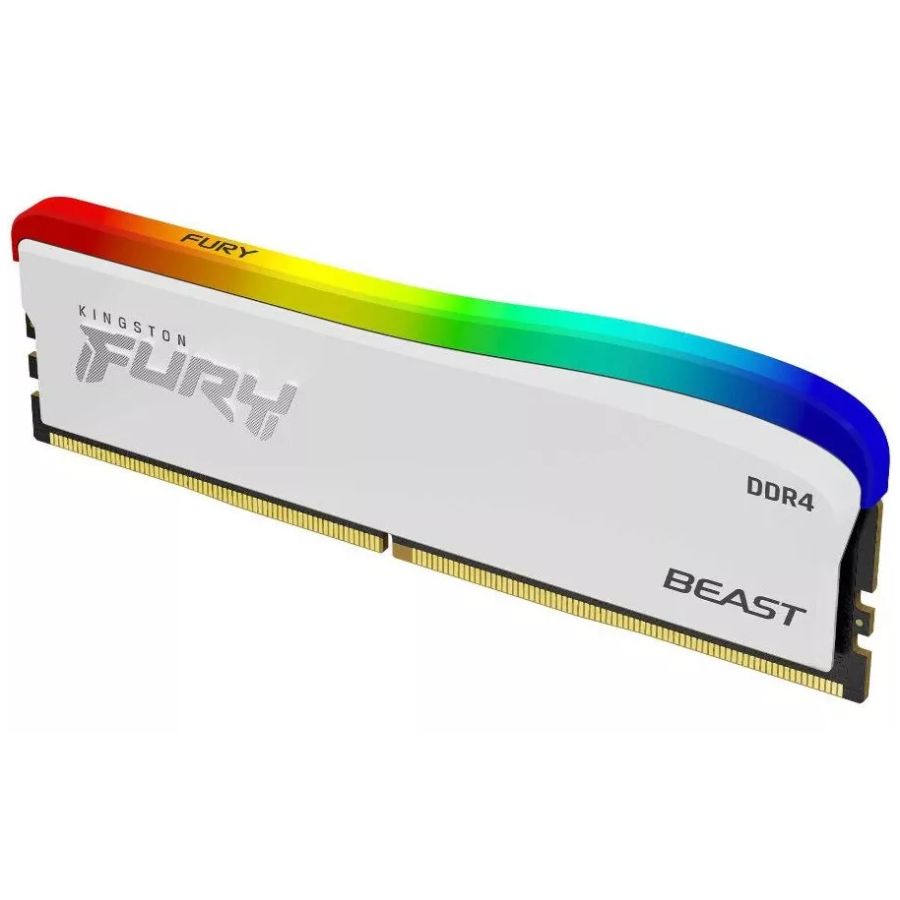 Memoria Ram DDR4 - 8Gb 3600 Mhz Kingston Fury Beast Rgb Blanco