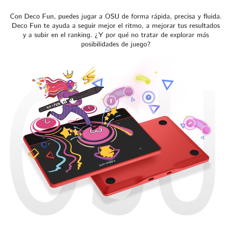 Tableta Gráfica Xp Pen Fun L Rojo