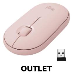 Outlet - Mouse Logitech M350 Pebble Inalambrico Rosa