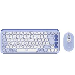 Kit Teclado y Mouse Logitech Pop Icon Lila Inalámbrico