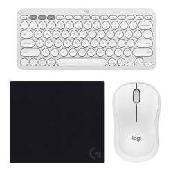 KIT TECLADO Y MOUSE LOGITECH PEBBLE KEYS 2 K380S + M240 SILENT + PAD #