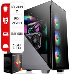 PC AMD RYZEN 7 5700-A520-1TB-32GB-RX7600