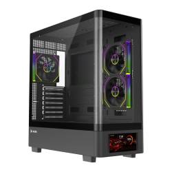 GABINETE MID TOWER X-MICRO INVICTUS CORE 5" LCD 3 FAN ARGB