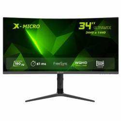MONITOR GAMER 34" X-MICRO CURVO ULTRAWIDE UWQHD 180HZ 1MS X34C-B180