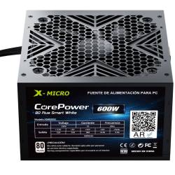 FUENTE X-MICRO 600W 80 PLUS SMART WHITE