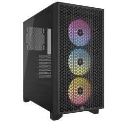 Gabinete Mid Tower Corsair 3000D Airflow RGB Vidrio Templado Negro