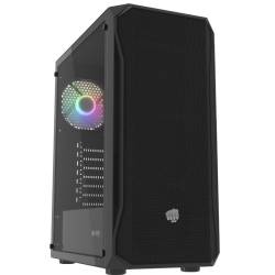 GABINETE MID TOWER FURY SHOBO SH4 1 FAN FIXED RGB NEGRO