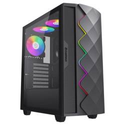 Gabinete Mid Tower Gamemax Diamond CP BK 4 Fan Argb Vidrio Templado