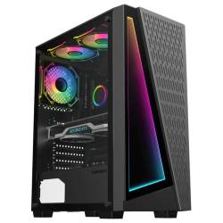 Gabinete Mid Tower Gamemax Prism 3 Fan Argb Vidrio Templado Negro