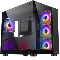 Gabinete Mid Tower Sentey A40 7 Argb Fan Vidrio Templado 