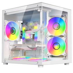 GABINETE MID TOWER SENTEY A8 5 ARGB FAN VIDRIO TEMPLADO BLANCO