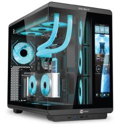 GABINETE MID TOWER SOLARMAX CM-B600L LCD 11.3 VIDRIO TEMPLADO NEGRO