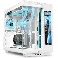 GABINETE MID TOWER SOLARMAX CM-W600L LCD 11.3 VIDRIO TEMPLADO BLANCO