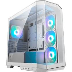 Gabinete Mini Tower Msi  Mag Pano M100R PZ 4 Fan Vidrio Templado Blanco