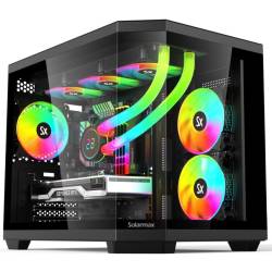 Gabinete Mini Tower Solarmax CM-B951 3 Fan Argb Vidrio Templado