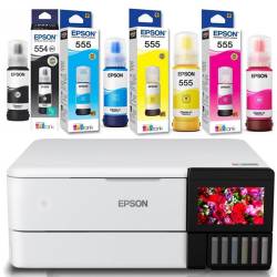 Impresora Epson L8160 Continua Multifunción + Pack X4 Tinta Original #