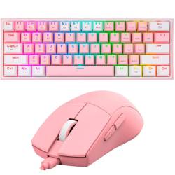 Kit Gamer Teclado Redragon K616 Fizz Rgb Rosa + Mouse Redragon M724P Rosa #