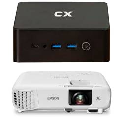 PROYECTOR EPSON E24 3LCD + MINI PC CX RYZEN 3 3250U 8GB SSD 240GB WIND11 #