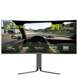 MONITOR GAMER 34" X-MICRO CURVO ULTRAWIDE R1500 165HZ 1MS X34C-S01AWQ