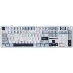 TECLADO GAMER AULA F108 PRO AZUL BLANCO VIOLETA FULL RGB SW REAPER