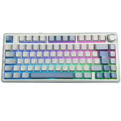 TECLADO GAMER AULA F75 AZUL BLANCO AZUL OSCURO RGB SW REAPER