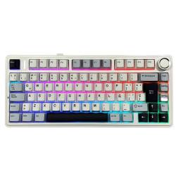 TECLADO GAMER AULA F75 AZUL BLANCO PURPURA RGB SW REAPER