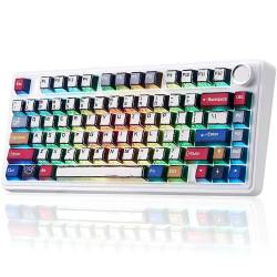 TECLADO GAMER AULA F75 COMIC NEGRO RGB SW REAPER