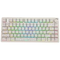 TECLADO GAMER AULA F75 HE BLANCO RGB NEGRO KING