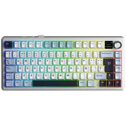 TECLADO GAMER AULA F75 MAX RGB SW REAPER AZUL BLANCO VIOLETA