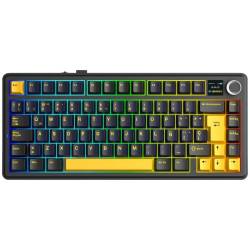 TECLADO GAMER AULA F75 MAX RGB SW STAR VECTOR NEGRO NARANJA