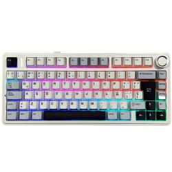 TECLADO GAMER AULA F75 WIRED BLANCO AZUL VIOLETA RGB SW ROSA