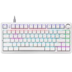 TECLADO GAMER AULA F75 WIRED BLANCO RGB SW ROJO