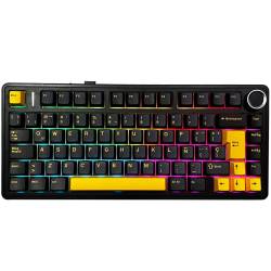 TECLADO GAMER AULA F75 WIRED NEGRO NARANJA AZUL RGB SW ROSA