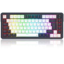 Teclado Gamer Redragon K673WBP RGB SP Blanco y Negro